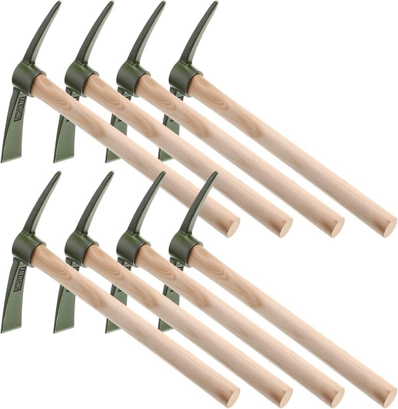 Lothee 8 Pcs Pick Mattock Hoe 14 Inch Heavy Duty Forged Garden Pick Axe with Non-Slip Handle Weeding Mattock Hoe Agriculture Hand Tools for Weeding Cultivating Camping or Prospecting - Image 1